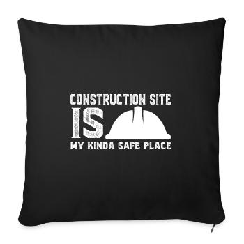 Baustelle Bauherr Geschenk - Sofakissenbezug 45 x 45 cm - Schwarz - Vorne