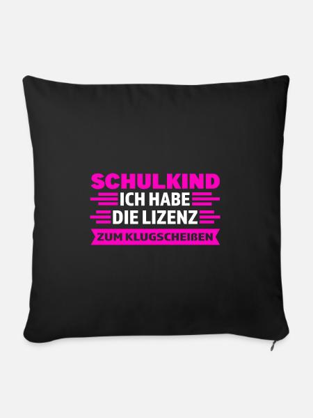 Schulkind Anfang Schulbeginn Geschenk - Sofakissenbezug 45 x 45 cm - Schwarz