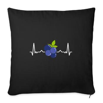 Myrtille, Fruits, Myrtille - Housse de coussin décorative 45 x 45 cm - noir - Devant