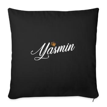 Yasmin Nom personnalisé pour les femmes Enfants Tout-petits - - Housse de coussin décorative 45 x 45 cm - noir - Devant