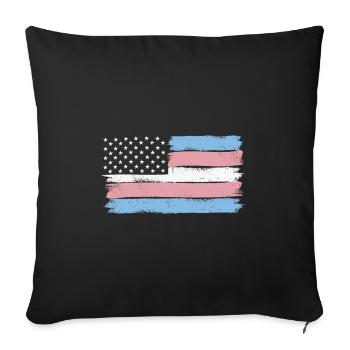 Transgender Pride USA LGBT Trans Drapeau - Housse de coussin décorative 45 x 45 cm - noir - Devant