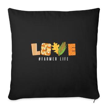 Thanksgiving Love Farmer Life - Housse de coussin décorative 45 x 45 cm - noir - Devant