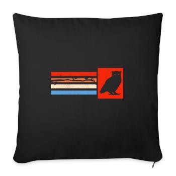 Retro Owl Enthusiast Silhouette Vintage Ornitholog - Sofakissenbezug 45 x 45 cm - Schwarz - Vorne