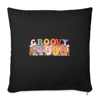 Groovy Since 1998 Retro Hippie 25th Birthday - Sofa pillowcase 17,3'' x 17,3'' (45 x 45 cm) - black - Front