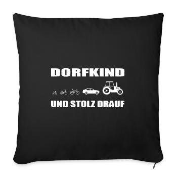 Dorfkind - Sofakissenbezug 45 x 45 cm - Schwarz - Vorne