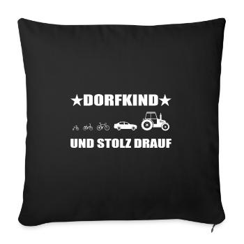 Dorfkind - Sofakissenbezug 45 x 45 cm - Schwarz - Vorne