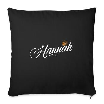 Hannah Nom personnalisé pour les femmes Enfants Tout-petits - - Housse de coussin décorative 45 x 45 cm - noir - Devant