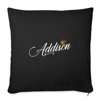 Nom Addison pour les femmes Enfants Tout-petits - Addison - Housse de coussin décorative 45 x 45 cm - noir - Devant