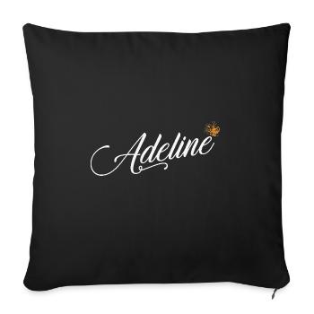 Adeline Nom pour Femme Enfant Tout-petit - Adeline - Housse de coussin décorative 45 x 45 cm - noir - Devant