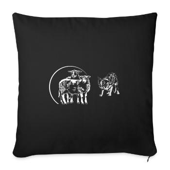 BORDER COLLIE herding dog sheep - Sofa pillowcase 17,3'' x 17,3'' (45 x 45 cm) - black - Front