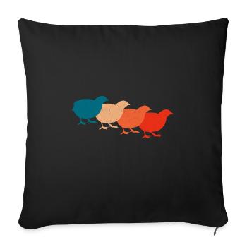 Cadeau d’amoureux des oiseaux de caille - Housse de coussin décorative 45 x 45 cm - noir - Devant