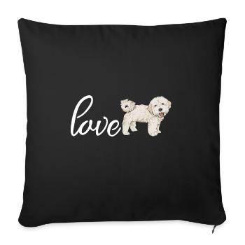 Chien Maltipoo - Housse de coussin décorative 45 x 45 cm - noir - Devant