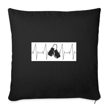 Heartbeat Boxing Kickboxing MMA - Housse de coussin décorative 45 x 45 cm - noir - Devant