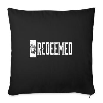Redeemed Religious Christian Jesus Holy Cross - Sofa pillowcase 17,3'' x 17,3'' (45 x 45 cm) - black - Front