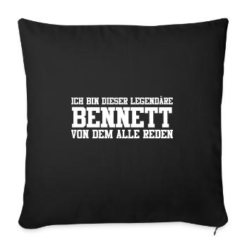 Bennett Name Design - Sofakissenbezug 45 x 45 cm - Schwarz - Vorne
