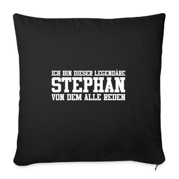 Stephan Name Design - Sofakissenbezug 45 x 45 cm - Schwarz - Vorne