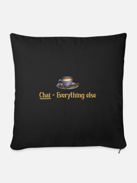 Chai Tee Masala Chai - Sofakissenbezug 45 x 45 cm - Schwarz