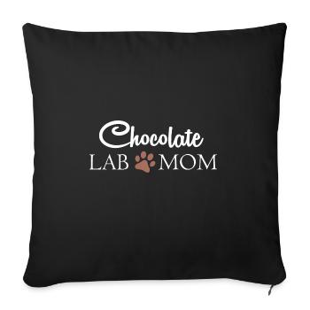 Drôle de chocolat laboratoire maman labrador retriever maman - Housse de coussin décorative 45 x 45 cm - noir - Devant