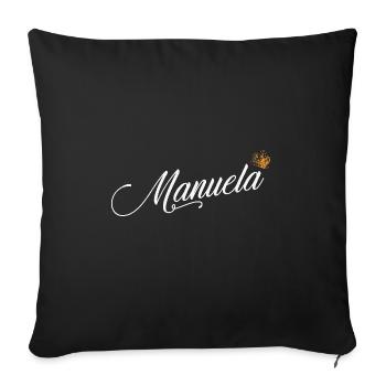 Manuela Nom personnalisé pour les femmes Enfants Tout-petits - - Housse de coussin décorative 45 x 45 cm - noir - Devant