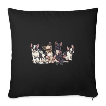 Bulldog français - Housse de coussin décorative 45 x 45 cm - noir - Devant