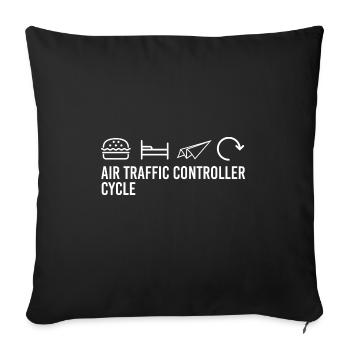 Cycle du trafic aérien - Housse de coussin décorative 45 x 45 cm - noir - Devant