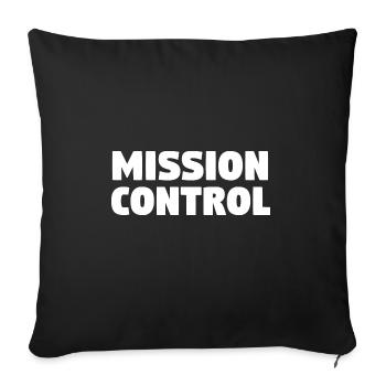 Mission control - water rocket and model rocket - Sofa pillowcase 17,3'' x 17,3'' (45 x 45 cm) - black - Front