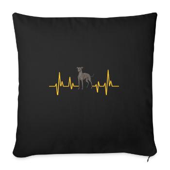 Italian Greyhound Greyhound Dogs - Sofa pillowcase 17,3'' x 17,3'' (45 x 45 cm) - black - Front