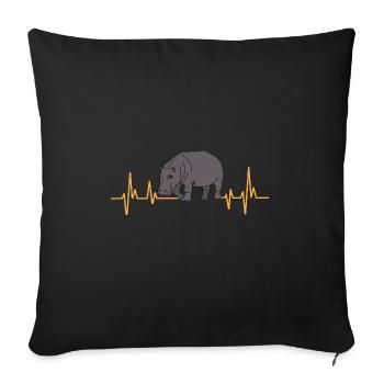 Hippopotame Hippopotame - Housse de coussin décorative 45 x 45 cm - noir - Devant