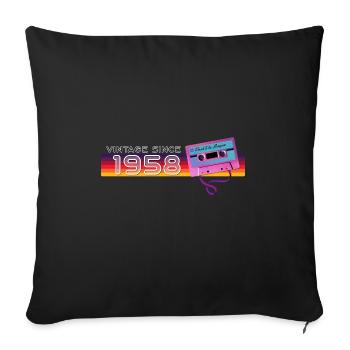 Vintage seit 1958 Nostalgik & Vintage Musik - Sofakissenbezug 45 x 45 cm - Schwarz - Vorne