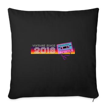 Musique Classique & Nostalgique Anniversaire - Vintage - Housse de coussin décorative 45 x 45 cm - noir - Devant