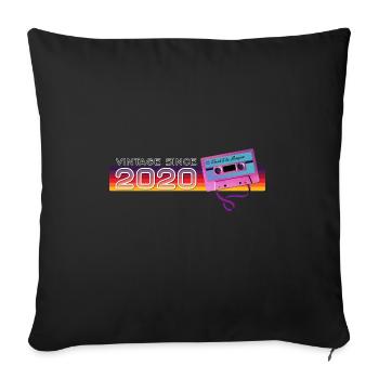 Vintage 2020 Rétro Vintage Nostalgique Anniversaire - Housse de coussin décorative 45 x 45 cm - noir - Devant
