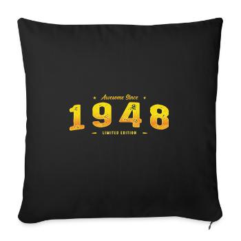 Genial seit 1948 - Vintage Klassiker zum 77. Geburtstag - Sofakissenbezug 45 x 45 cm - Schwarz - Vorne