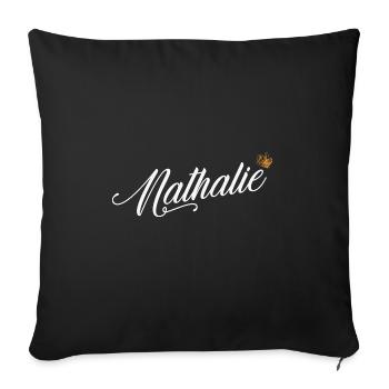 Nathalie Nom personnalisé pour les femmes Enfants Bambins - - Housse de coussin décorative 45 x 45 cm - noir - Devant