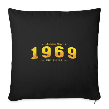 Millésime 1969 - Génial Depuis 1969 56ème anniversaire - Housse de coussin décorative 45 x 45 cm - noir - Devant
