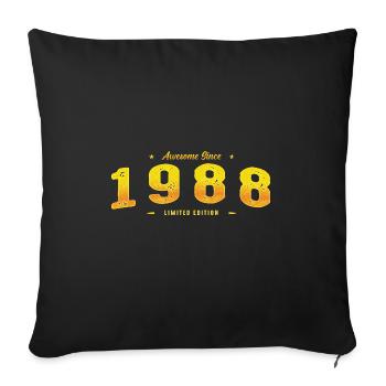 Awesome Since 1988 - Vintage 37th Birthday Classic - Sofa pillowcase 17,3'' x 17,3'' (45 x 45 cm) - black - Front