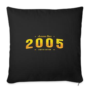 Génial depuis 2005 - 20e anniversaire Édition limitée - Housse de coussin décorative 45 x 45 cm - noir - Devant
