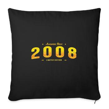Awesome Since 2008 - Vintage 17th Birthday Classic - Sofa pillowcase 17,3'' x 17,3'' (45 x 45 cm) - black - Front