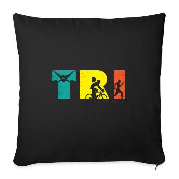 Triathle Triathle Triathlon - Sofakissenbezug 45 x 45 cm - Schwarz - Vorne