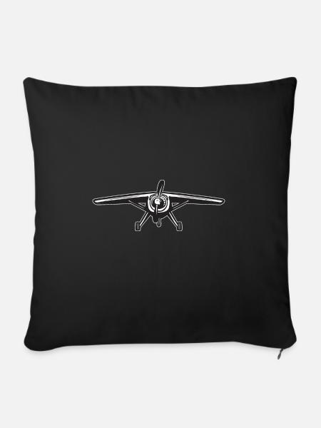 Ferngesteuertes Flugzeug Modellflugzeug - Sofakissenbezug 45 x 45 cm - Schwarz