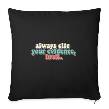 Drôle de professeur d’anglais citez toujours vos preuves - Housse de coussin décorative 45 x 45 cm - noir - Devant