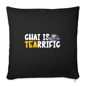 Chai Tee Masala Chai - Sofakissenbezug 45 x 45 cm - Schwarz - Vorne