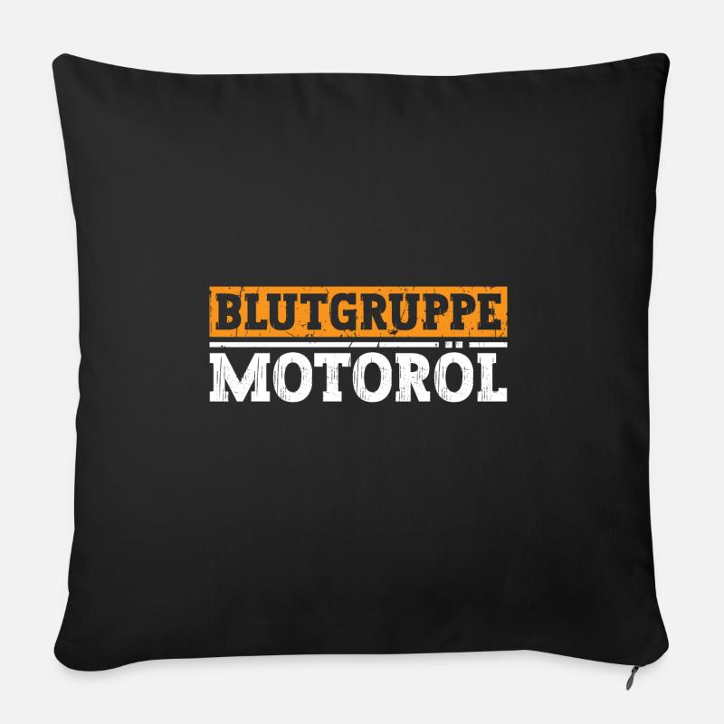 Blutgruppe Motoröl - Sofakissenbezug 45 x 45 cm - Schwarz