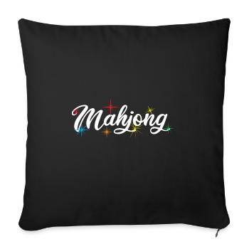 Gift for Mahjong Fans - Sofa pillowcase 17,3'' x 17,3'' (45 x 45 cm) - black - Front