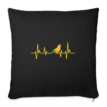 Parakeet, Parrot, Parakeet, Bird - Sofa pillowcase 17,3'' x 17,3'' (45 x 45 cm) - black - Front
