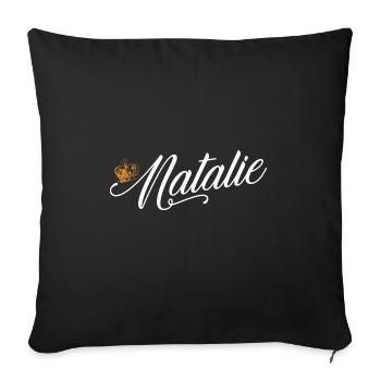 Natalie Nom pour Femmes Enfants Bambins - Natalie - Housse de coussin décorative 45 x 45 cm - noir - Devant