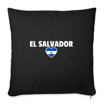 El Salvador Drapeau salvadorien - Housse de coussin décorative 45 x 45 cm - noir - Devant