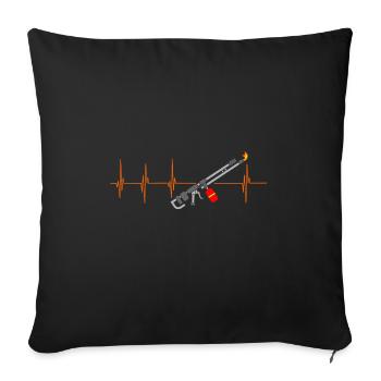 Cadeau de déneigement lance-flammes - Housse de coussin décorative 45 x 45 cm - noir - Devant