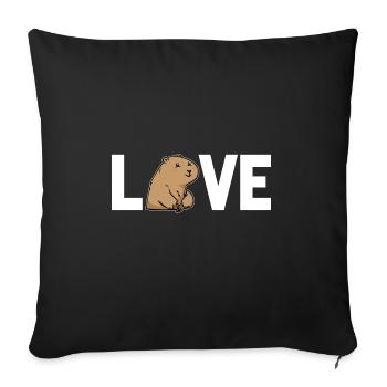 Chien de prairie - Housse de coussin décorative 45 x 45 cm - noir - Devant