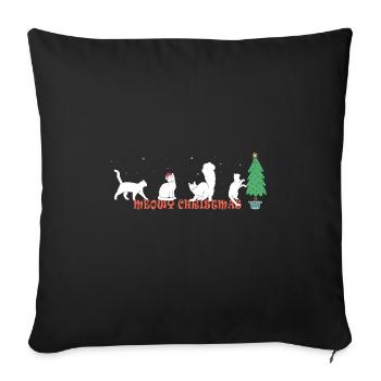 Cute Kitty in Santa Hat - Meowy Christmas - Sofa pillowcase 17,3'' x 17,3'' (45 x 45 cm) - black - Front