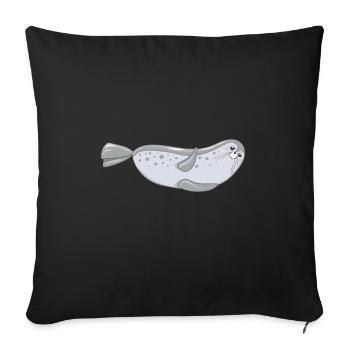 Phoque - Housse de coussin décorative 45 x 45 cm - noir - Devant
